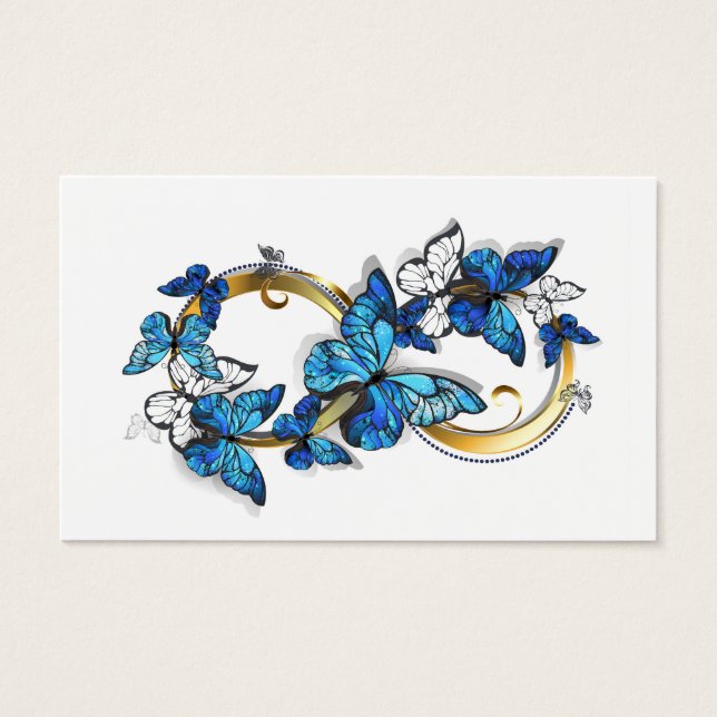 Symbole Infini de Papillons Morpho Bleus (Devant)