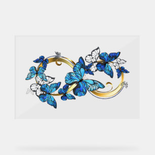 Symbole infini de papillons Morpho bleus