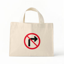 Symbole interdit de virage à droite | Sac fourre-t
