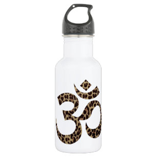 Symbole léopard Om 18oz Bouteille d'eau inoxydable