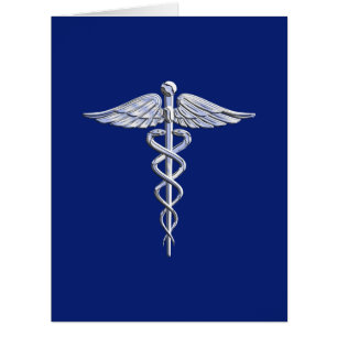 Symbole Médicale Chrome Argent sur bleu marine