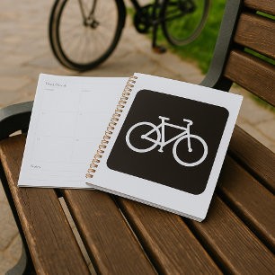 Symbole minimaliste de vélo noir et blanc