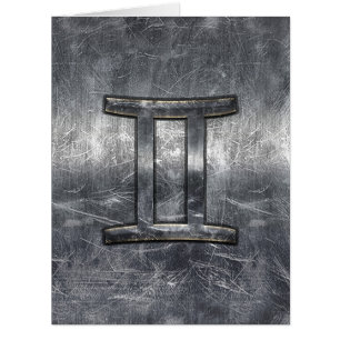 Symbole moderne Gemini Zodiac Grunge Style déprimé