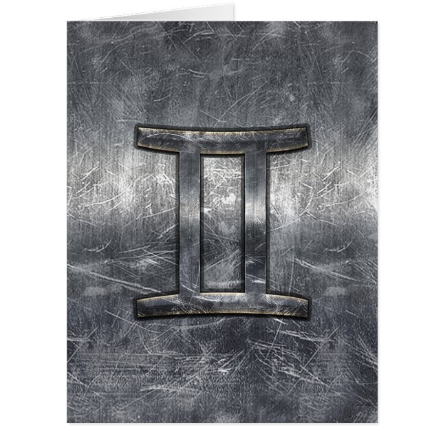 Symbole moderne Gemini Zodiac Grunge Style déprimé (Devant)