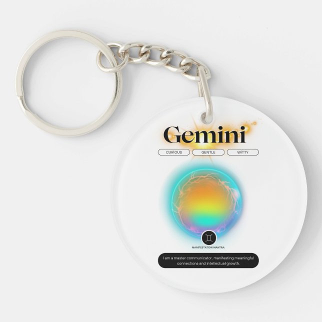 Symbole moderne Zodiac Gemini Citation Air Element (Devant)