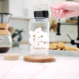 Symbole moderne Zodiac Gold Aquarius   Air de l'él