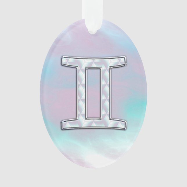 Symbole nacré de zodiaque de Gémeaux (devant)