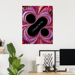 Symbole noir Abstrait pour cent Poster fractal