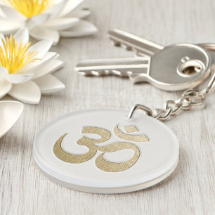 Symbole OM blanc et or YOGA Méditation Instructeur