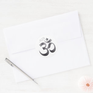 Symbole Om des initiales monogrammes Sticker rond 