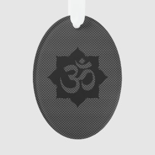 Symbole OM Lotus Spiritualité en style fibre de ca