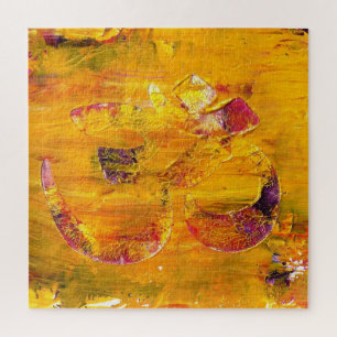 Symbole OM - Puzzle peint Abstrait