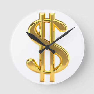 Symbole or Dollar Horloge murale