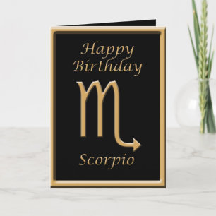 Symbole or Scorpio Carte de voeux d'anniversaire n