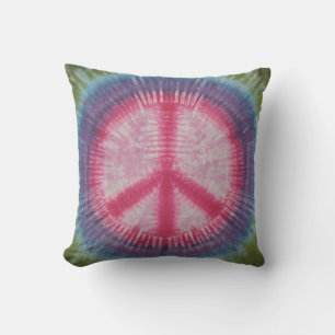 SYMBOLE Pink Peace Tie Dye Coussin américain MoJo