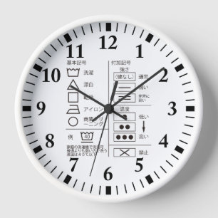 Symbole pour indication de lavage rond horloge