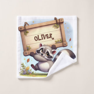 Symbole Raccoon mignon avec nom personnalisable