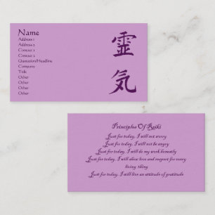 Symbole Reiki violet Principes Carte de visite
