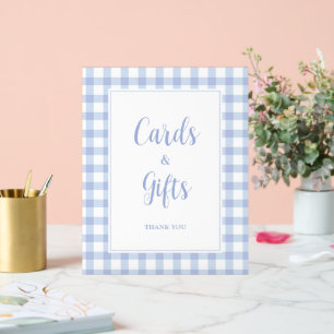 Symbole simple Elegant Blue En vichy Cartes et Cad
