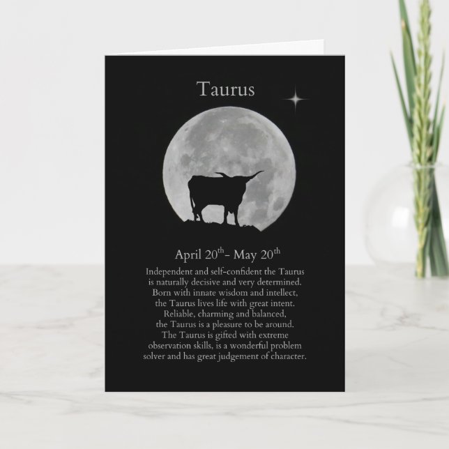 Symbole Taurus Zodiac Carte d'anniversaire (Devant)