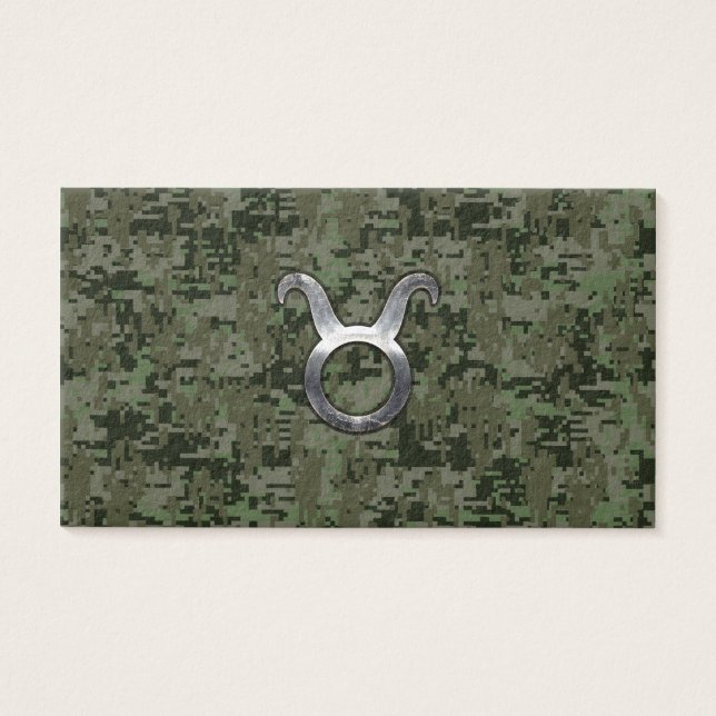 Symbole Taurus Zodiac sur Camo numérique vert (Devant)