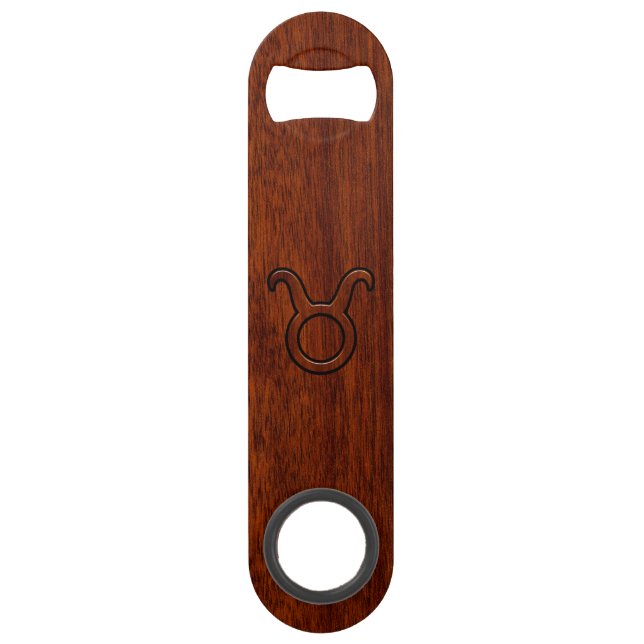 Symbole Taurus Zodiac sur le Décor en acajou (Devant)