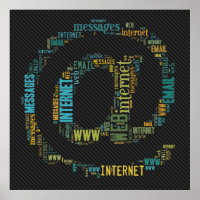 Symbole texte saisi par e-mail Internet | poster G