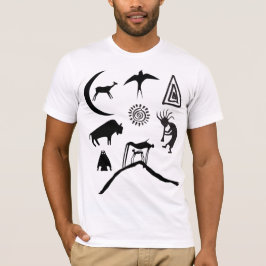 Symbole und T - Shirt tierischer Petroglyphen