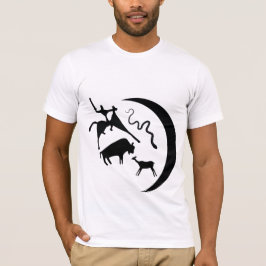 Symbole und T - Shirt tierischer Petroglyphen