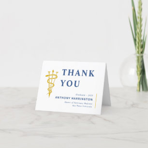 Symbole vétérinaire plié Carte de remerciements de