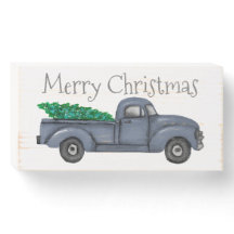 Symbole Vintage Blue Christmas Tree Traversée Wood