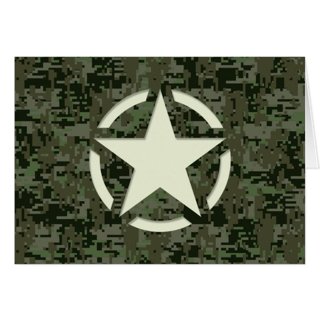 Symbole Vintage Star Stencil Camouflage numérique (Devant horizontal)