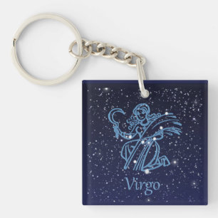 Symbole Virgo Constellation & Zodiac avec étoiles