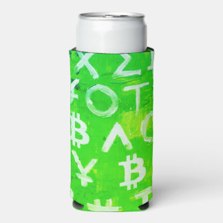 Symbole von Bitcoin (heller Gewinn Grün - 1) Selters Dosenkühler