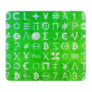 Symbole von Bitcoin (Heller Gewinn Grün - 4) Schneidebrett