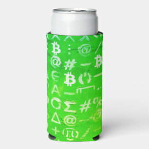 Symbole von Bitcoin (Heller Gewinn Grün - 8) Selters Dosenkühler