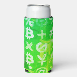 Symbole von Bitcoin (heller Profit Grün - 2) Selters Dosenkühler