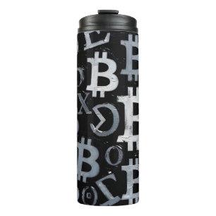 Symbole von Bitcoin (Stil: 1) Thermosbecher