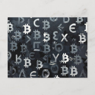 Symbole von Bitcoin (Stil: 7) Postkarte