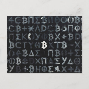 Symbole von Bitcoin (Stil: 9) Postkarte