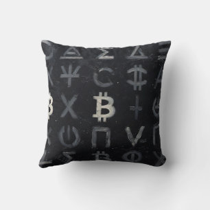 Symbole von Bitcoin (Stil: E) Kissen