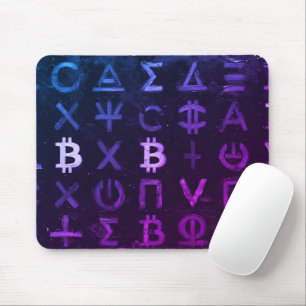 Symbole von Bitcoin (Stil: Miami Purple - 13) Mousepad