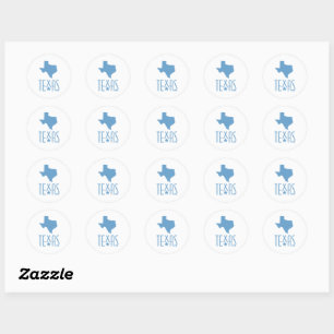 Symbole von Texas, Bundesstaat Texas, blau Runder Aufkleber
