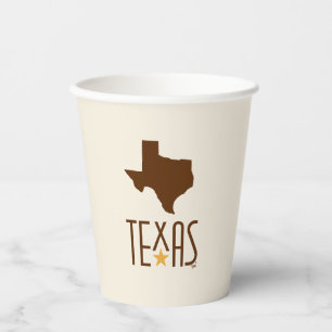 Symbole von Texas, Bundesstaat Texas, braun Pappbecher