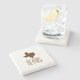 Symbole von Texas, Bundesstaat Texas, braun Steinuntersetzer