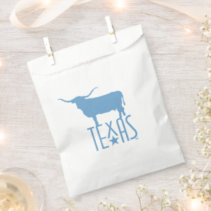 Symbole von Texas, Longhorn, blau Geschenktütchen