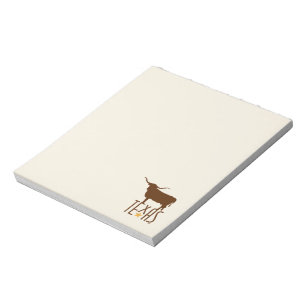 Symbole von Texas, Longhorn, braun Notizblock