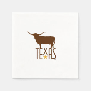 Symbole von Texas, Longhorn, braun Serviette