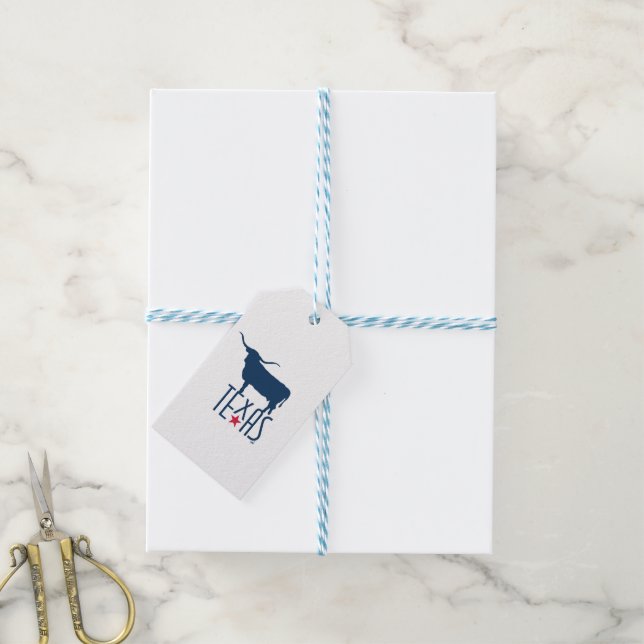 Symbole von Texas, Longhorn, Marine Geschenkanhänger (Mit Garn)