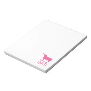 Symbole von Texas, Longhorn, rosa Notizblock